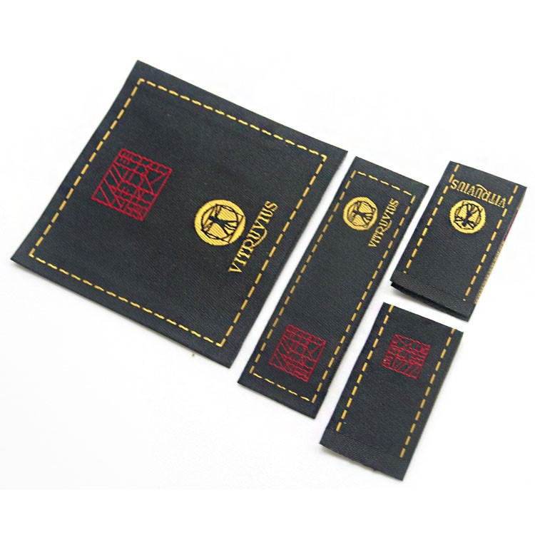 服装草莓视频污在线定做厂家织唛水洗标定制男女装勾边高密缎面布标织标